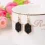 MissNity Colorful Faux Druzy Jewelry Set Drusy Necklace Dangle Earring Ring Silver Plated Hexagon Pendant for Girls