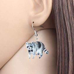 WEVENI Acrylic Northern Raccoon Earrings Dangle Drop Lovely Jewelry For Women Girls Ladies Gifts