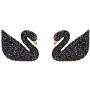 SWAROVSKI Womens Iconic Swan Jewelry Collection, Rose Gold Tone Finish, Black Crystals