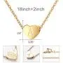 Lanqueen Initial Heart Pendant Monogram Necklace Inspirational Necklaces with GOD All Things are Possible,Matthew 19:26'' Christian Gifts for Women Girls