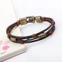 Leather Bracelet For Women Men , Braided Genuine Bangle Charm Mens Vintage Wrist Band Brown Rope Bracelets Fashion Jewelry