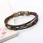 Leather Bracelet For Women Men , Braided Genuine Bangle Charm Mens Vintage Wrist Band Brown Rope Bracelets Fashion Jewelry