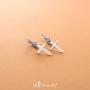 555Jewelry Womens Stainless Steel Small Cross CZ Stud Dangle Lever Back Earrings
