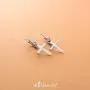 555Jewelry Womens Stainless Steel Small Cross CZ Stud Dangle Lever Back Earrings