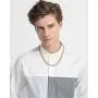 INBLUE 6MM Wide Chain Necklace for Men Women Boys Girls Stainless Steel Cuban Link Chain Necklaces Water Resistant Thick Metal Foxtail Chains (3 Colors - Silver Black Gold, 21.6 Inch Long)