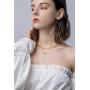 FAMARINE Gold Plated Choker Multi Layered Necklace for Women, Hammered Geometry Pendant Thick Chain Necklace for Women Teen Girls Fashion Jewelry Gift……