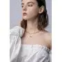 FAMARINE Gold Plated Choker Multi Layered Necklace for Women, Hammered Geometry Pendant Thick Chain Necklace for Women Teen Girls Fashion Jewelry Gift……