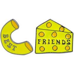 Charmart Best Friends Lapel Pin 2 Piece Set Macaroni and Cheese Enamel Brooch Pins Accessories Badges Gifts