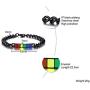 MPRAINBOW Lesbian Gay Pride Relationship Rainbow Stainless Steel Link Bracelet for Men Boy