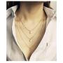 Artmiss Rhinestones Layered Necklace Women Simple Double Multilayer Pendant Necklace for Girl (Silver)