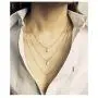 Artmiss Rhinestones Layered Necklace Women Simple Double Multilayer Pendant Necklace for Girl (Silver)