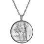 Italian Lire Coin Pendant Necklace - L.100 Jewelry Lira Coin from Italy for Collectors with Silvertone Chain and Lobster Claw Clasp - Full Shiny Steel Composition for Women | Elegant Gift Box Included Italian Lire Coin Pendant Necklace - L.100 Jewelry Lira Coin from Italy for Collectors with Silvertone Chain and Lobster Claw Clasp - Full Shiny Steel Composition for Women | Elegant Gift Box Included