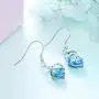 YinShan Austria Blue Zircon Jewelry 925 Sterling Silver CZ Butterfly Wing Simple Teardrop Dangle Earrings and Necklace
