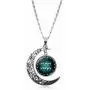 JczR.Y Hollow Crescent Constellation Necklace Pendant Time Gemstone Luminous Glow Long Sweater Chain Necklace Jewelry Fashion