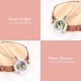 EVERLEAD Dainty Silver Necklaces for Women,316L Floating Round Locket Pendant Charms Necklaces Simple Cute Stainless Steel Toughened Glass Necklaces for Women Friendship Necklace