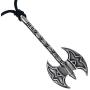 Medieval Jewelry Celtic Viking Double Edges Edged Headed Battle Barbarian Axe Ax Axes Labrys Pewter Mens Pendant Necklace Protection Amulet Good Luck Lucky Charm Wealth Money w Black Adjustable Cord