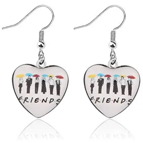 AKTAP Friends TV Show Inspired Featuring Mohamed Drissi Drop Earrings Movie TV Series Jewelry Gift