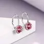 TOUPOP 12 Birthstone Earrings s925 sterling silver Leverback Drop Earrings with Crystal Jewelry Gift for Women Teen Girl Birthday Christmas