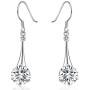 SBLING Platinum-Plated Silver Cubic Zirconia Tear Drop Earrings (6.5 cttw)