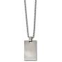 Solid Stainless Steel Mens Brushed and Scratch Finish Rectangle Pendant Necklace Charm Chain 22''