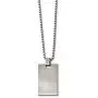 Solid Stainless Steel Mens Brushed and Scratch Finish Rectangle Pendant Necklace Charm Chain 22'' Solid Stainless Steel Mens Brushed and Scratch Finish Rectangle Pendant Necklace Charm Chain 22''