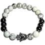 Hamsa Hand Bracelet, Talisman Fatima Hand, Natural Howlite Beads, Bracelet Beads Jewelry, Evil eye Hamsa Hand