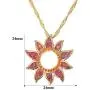 CiNily Created Orange Fire Opal Orange Garnet Rhodium Plated Women Jewelry Gemstone Pendant Necklace 1 1/4'' CiNily Created Orange Fire Opal Orange Garnet Rhodium Plated Women Jewelry Gemstone Pendant Necklace 1 1/4''