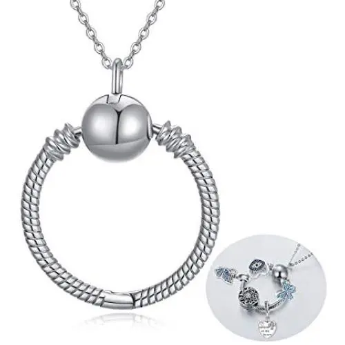 LONAGO 925 Sterling Silver O Pendant Fit Original Pandora Charm Necklace Charm Jewelry Gift for Women Girl LONAGO 925 Sterling Silver O Pendant Fit Original Pandora Charm Necklace Charm Jewelry Gift for Women Girl