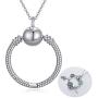 LONAGO 925 Sterling Silver O Pendant Fit Original Pandora Charm Necklace Charm Jewelry Gift for Women Girl