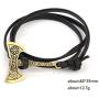 Dawapara Gothic Viking Axes Anchor Aegishjalmur Helm of Awe Valknut Runes Cord Bracelet Amulet Men Jewelry 7.87''