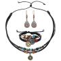 Hanpabum Womens Jewelry Set Vintage Drop Dangle Earring Beaded Woven Cuff Bracelet Ethnic Tribal Necklace Special Accessory