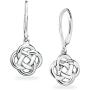 River Island Sterling Silver Love Knot Dangle Leverback Earrings For Women