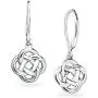 River Island Sterling Silver Love Knot Dangle Leverback Earrings For Women River Island Sterling Silver Love Knot Dangle Leverback Earrings For Women