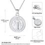 Nofade Silver Saint Benedict Cross Necklace for Men Women, 925 Sterling Silver Round St Benedict Pendant Necklace Coin Medallion Necklace Talisman Amulet Jewelry (with Gift Box)