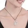 Stainless Steel Superhero Lightning Round Flash Pendant Necklace Leather Chain Stainless Steel Superhero Lightning Round Flash Pendant Necklace Leather Chain