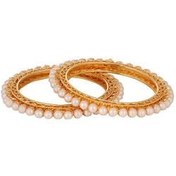 Efulgenz Indian Bangles Bollywood Traditional Ethnic 18 K Gold Plated Faux Rhinestone Bangle Bracelets Bridal Wedding Jewelry For Women