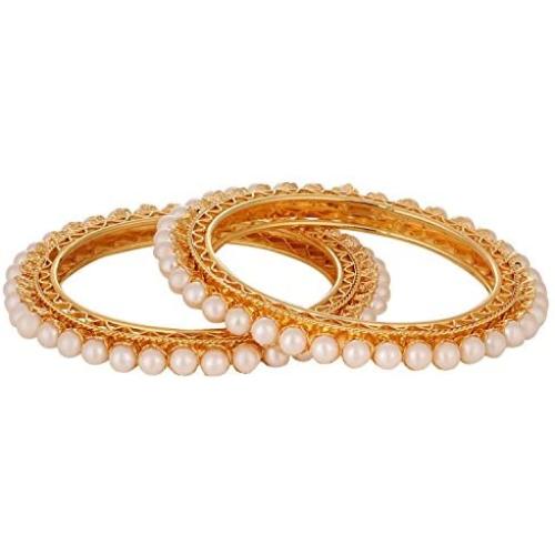 Efulgenz Indian Bangles Bollywood Traditional Ethnic 18 K Gold Plated Faux Rhinestone Bangle Bracelets Bridal Wedding Jewelry For Women