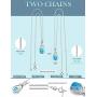 HXZZ Fine Jewelry Natural Gemstone Gifts for Women Sterling Silver Swiss Blue Topaz Amethyst Citrine Pendant Necklace