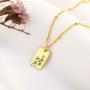 KissYan Birth Month Flower Necklace Personalized, 18K Gold Plated Dainty Custom Name Coin Pendant Necklace Birthday Jewelry Gift for Mom Her Women