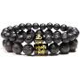 DMtse 2X Tibetan Buddhist Om Mani Padme Hum Power and Success Earth Volcanic Lava Buddha Bracelet for Mens Womens and Yogis DMtse 2X Tibetan Buddhist Om Mani Padme Hum Power and Success Earth Volcanic Lava Buddha Bracelet for Mens Womens and Yogis