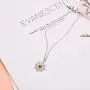 Sterling Silver Sun Sunburst Pendant Necklace with Citrine Austrian Crystal, November Birthstone Jewelry, Christmas Gift for Women Girls