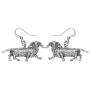 NEWEI Plated Alloy Antique Gold Miniature Dachshund Dog Earrings For Women Girls Drop Dangle Charm Pet Jewelry Gifts