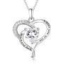 Bellrela Sterling Silver I Love You to The Moon and Back Necklace Heart Love Pendant Necklace