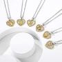 ChicSilver 925 Sterling Silver Zodiac Sign Neckalce Horoscope Constellation Astrology Heart Pendant Birthday Gift Fashion Silver&Gold Two Tone Jewelry Gift for Women Girls