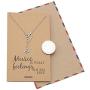 Quan Jewelry Music Note Treble Clef Necklace, Musical Jewelry Gifts for Women with Greeting Card