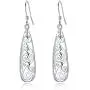EVER FAITH Womens 925 Sterling Silver 1.8 Inch Simple Open Filigree Tear Drop Hook Dangle Earrings EVER FAITH Womens 925 Sterling Silver 1.8 Inch Simple Open Filigree Tear Drop Hook Dangle Earrings