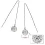 YAZILIND Drop Dangle Earrings Silver Crystal Ball Vintage Boho Women Long Chain Ear Line Retro Sparkling Statement Elegant Jewelry