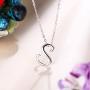 EVER FAITH Initial Necklace 925 Sterling Silver 26 Letters Alphabet Pendant Necklace Personalized Charm Jewelry Gift for Women