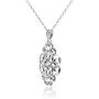 Sterling Silver Diamond-cut Filigree Swirl Hearts Necklace