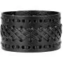 Jeilwiy Punk Leather Wristbands for Men Bracelets Handmade Wide Cuff Bangle Braided Jewelry Black Brown Adjustable - Teen Girls Boys Punk Fathers Gifts